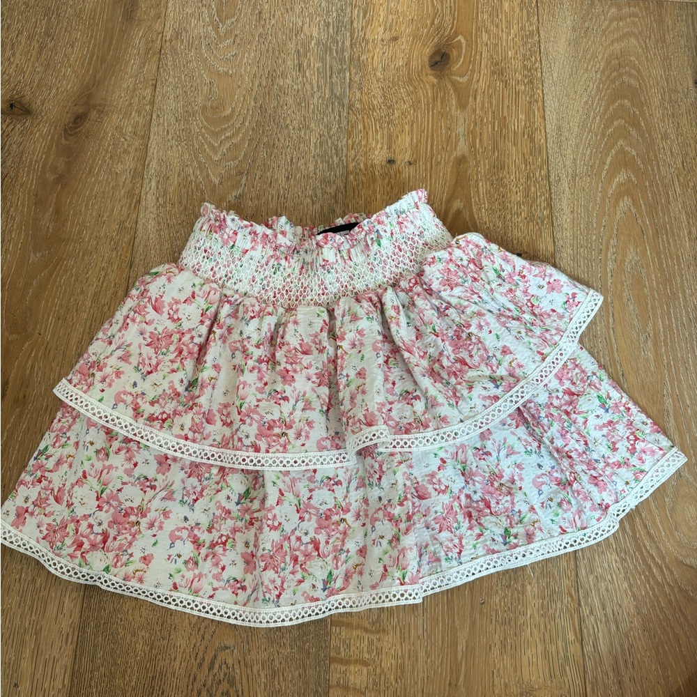 pink floral Katie J skirt kids  size large